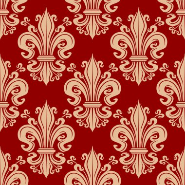 Vintage seamless fleur-de-lis floral pattern