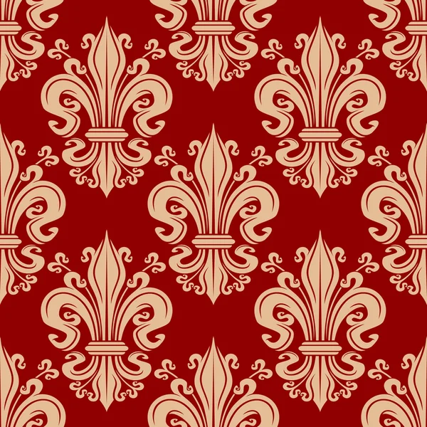 Vintage seamless fleur-de-lis floral pattern — ストックベクタ