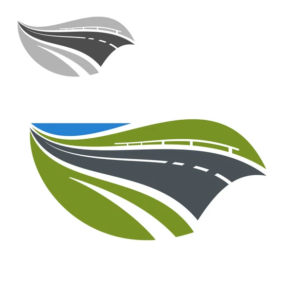Modern highway or road abstract icon — Stok Vektör