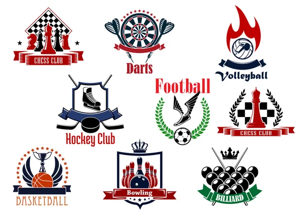 Sports games emblems, icons and symbols — Stockvector