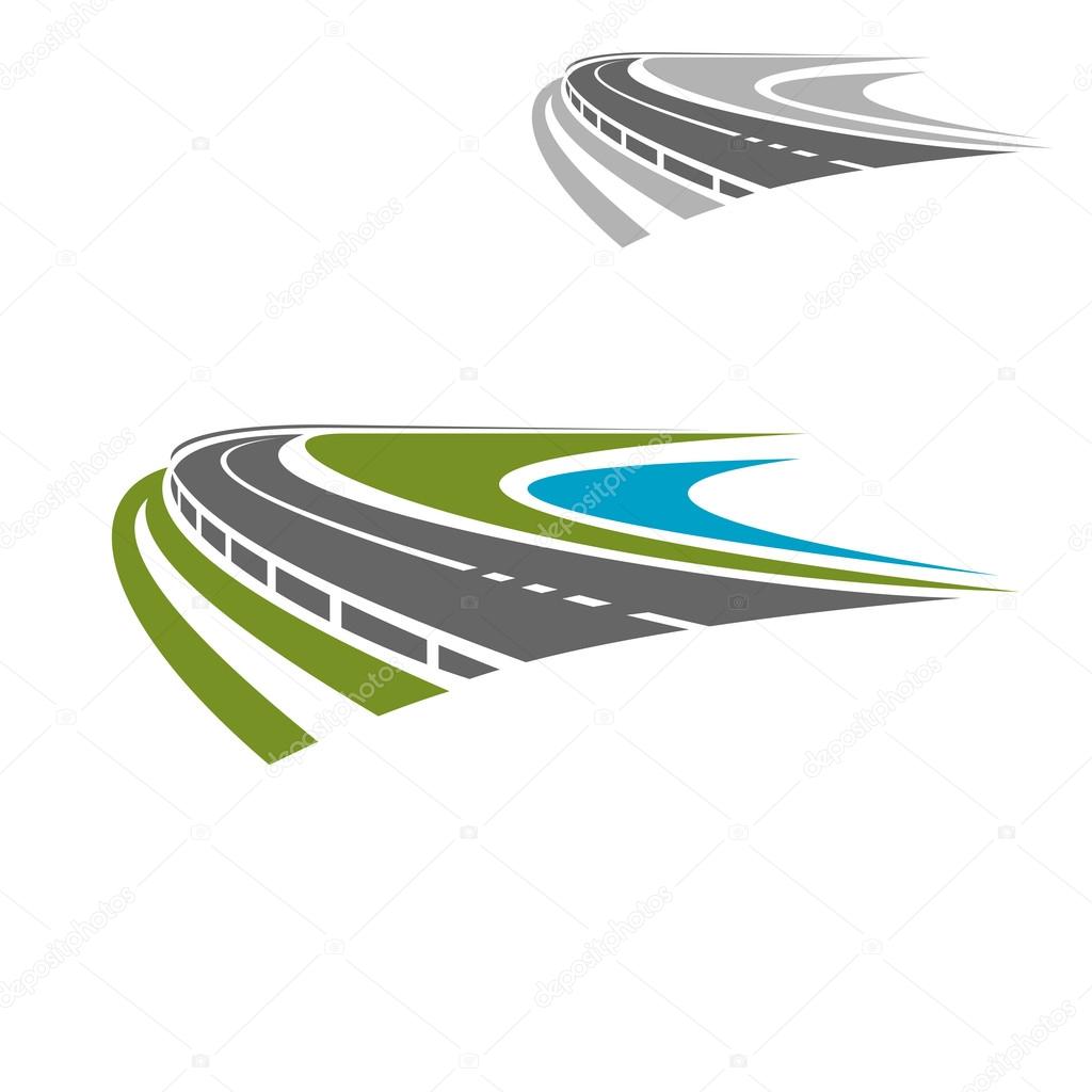 Long highway or road icon