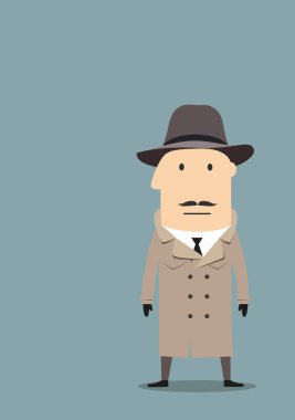 Spy or detective agent in coat