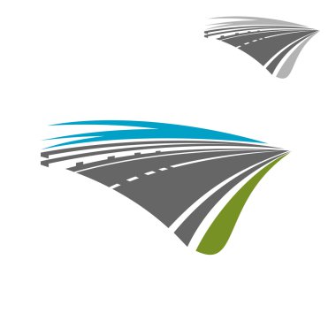 Express highway road with blue sky abstract icon