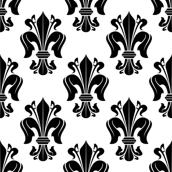 Black and white victorian floral pattern — ストックベクタ