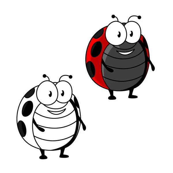 Cartoon red spotted ladybird or ladybug  insect — Stock vektor