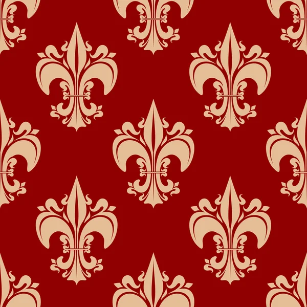 Seamless heraldic fleur-de-lis floral pattern — ストックベクタ