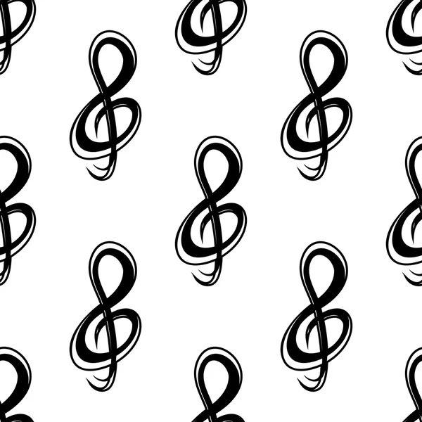 Modèle sans couture avec clef musicale — Image vectorielle