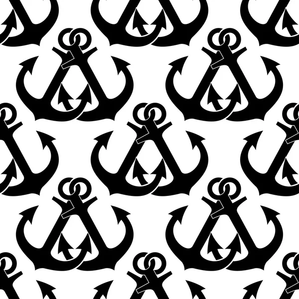 Crossed marine anchors seamless pattern — Stock Vector