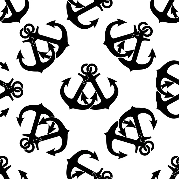 Marine crossed anchors seamless pattern — 스톡 벡터