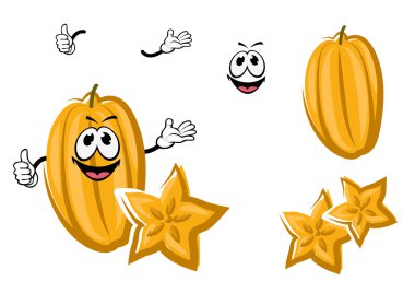 Cartoon yellow carambola or starfruit