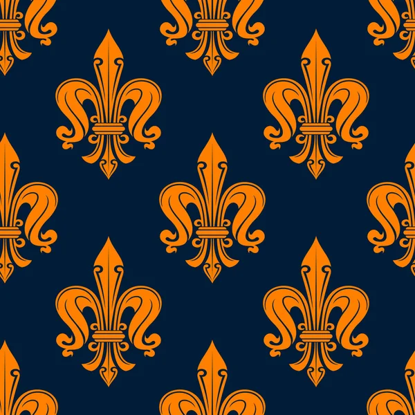 Seamless floral pattern of orange lilies — Stockový vektor