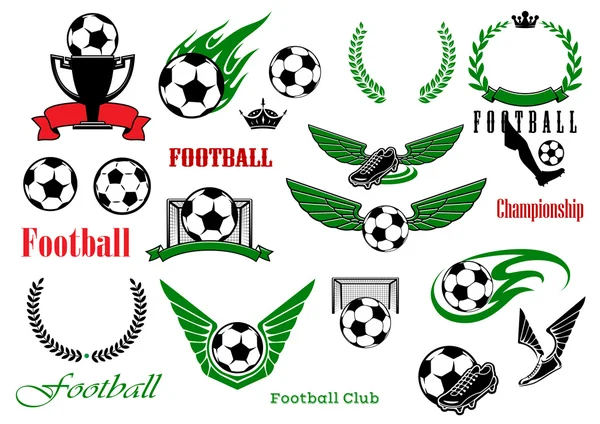 Football or soccer sport game design elements — Stockový vektor