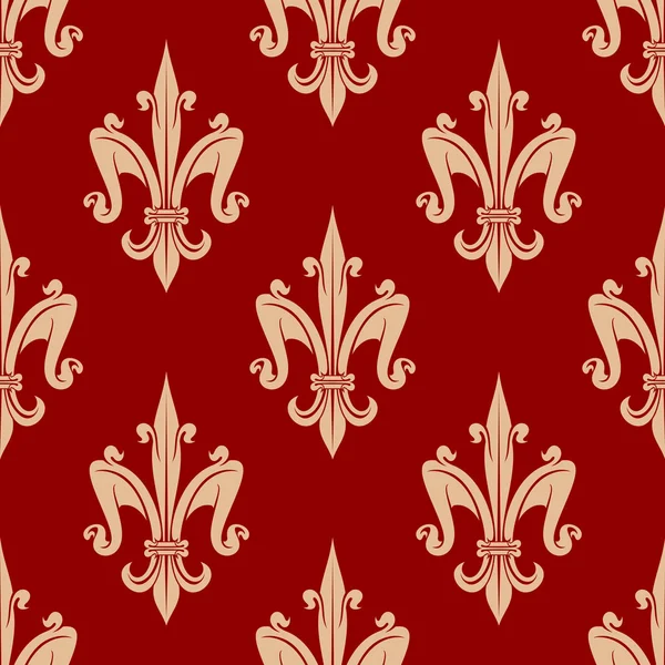 French fleur-de-lis seamless floral pattern — Stock vektor