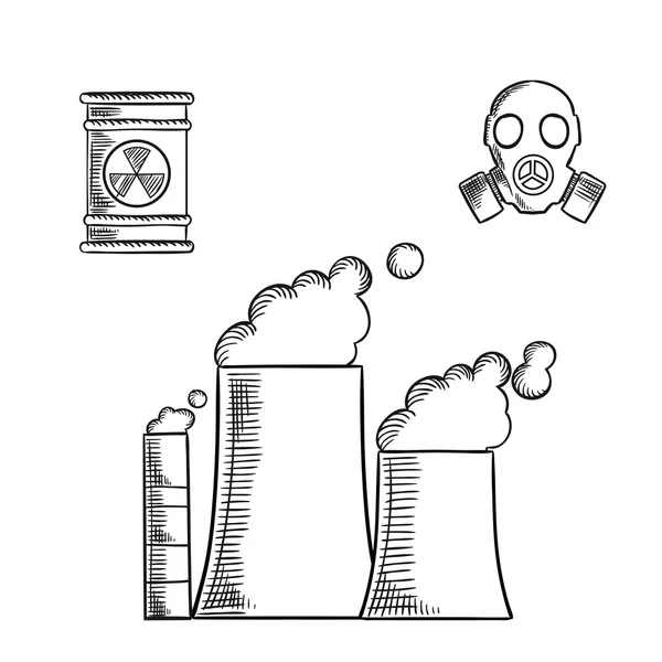 Contaminación industrial y destrucción del medio ambiente — Archivo Imágenes Vectoriales