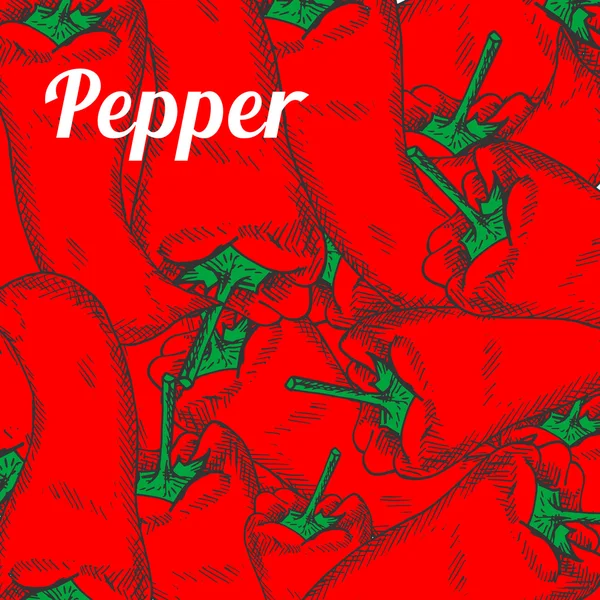 Farm red pepper vegetables background — Stok Vektör