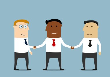 Handshake of multiethnic business partners