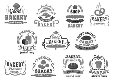 Bakery and pastry emblems or signboards