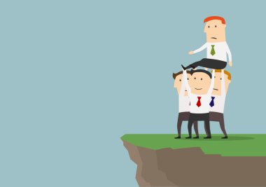 Cohesive business team getting rid of competitor