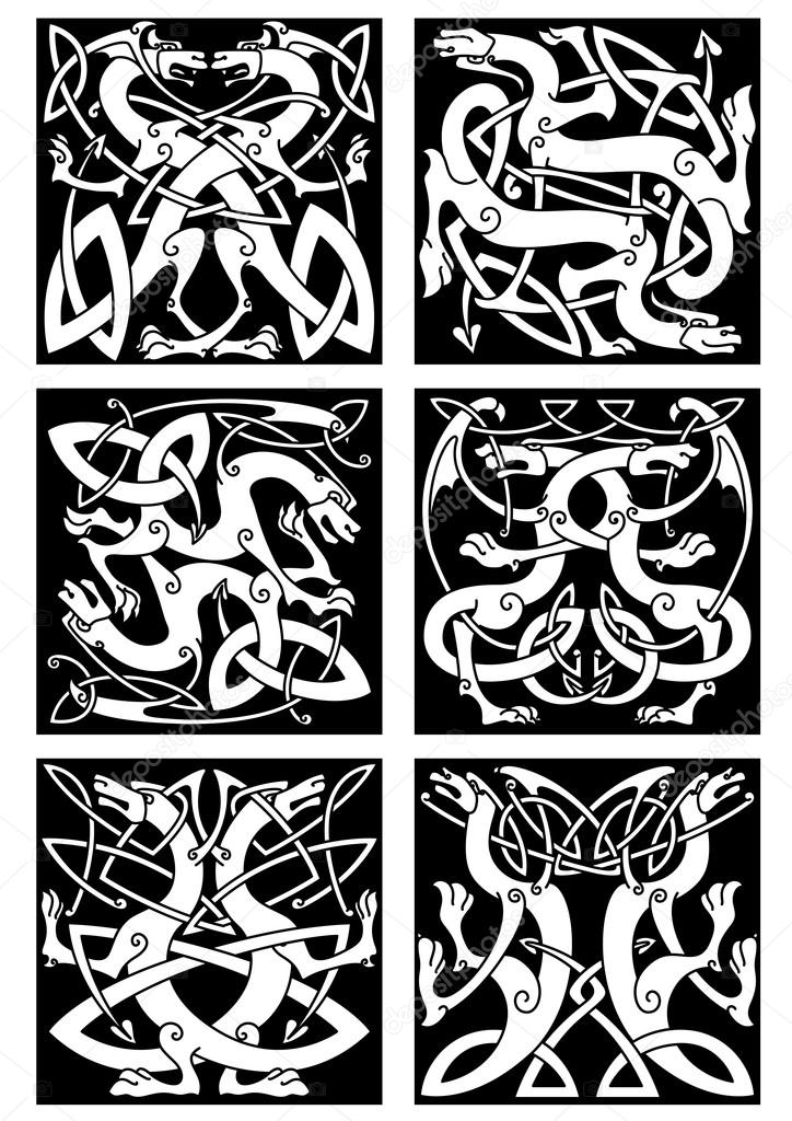 celtic knot dragons