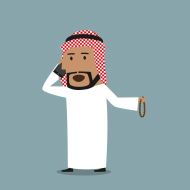 Arabian businessman talking on the mobile phone