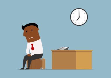 Fired businessman leaving office after bankruptcy
