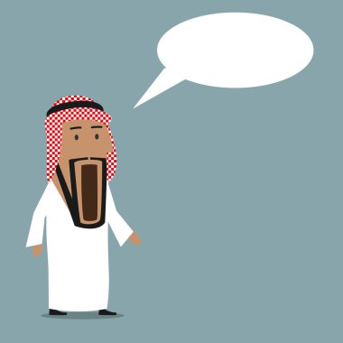 Shocked arab businessman with wide open mouth