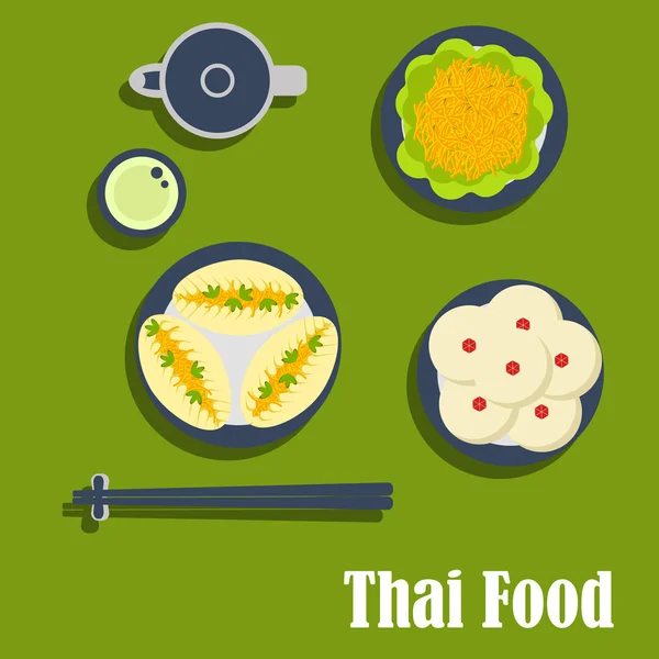 Déjeuner asiatique de la cuisine thaïlandaise — Image vectorielle