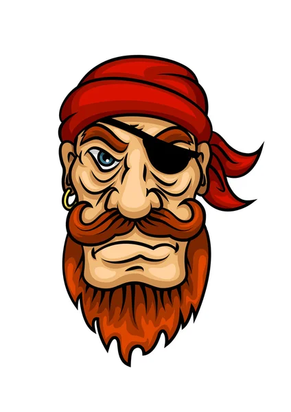 Portrait of cartoon redhead pirate sailor — Stock vektor