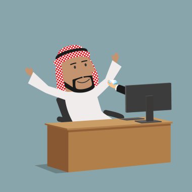 Arabian businessman receiving a diamond