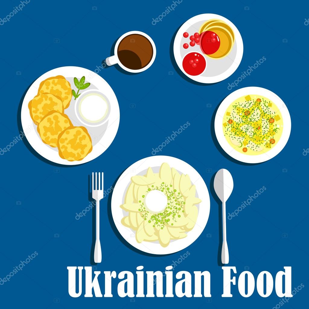 Fresh ukrainian cuisine vegetables and drink
