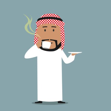 Arabian businessman drinking a coffee
