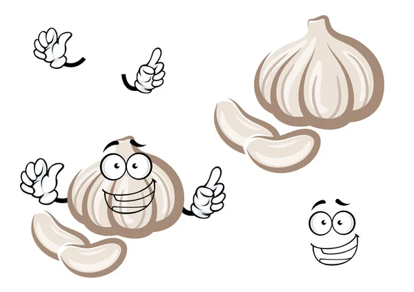 Cartoon fresh garlic bulb vegetable — Stockvector