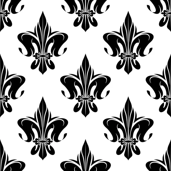 Royal floral fleur-de-lis seamless pattern — Stock Vector