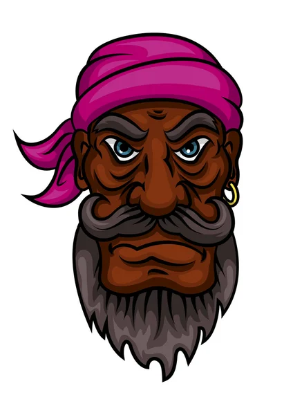 Caricature pirate en colère capitaine ou marin — Image vectorielle