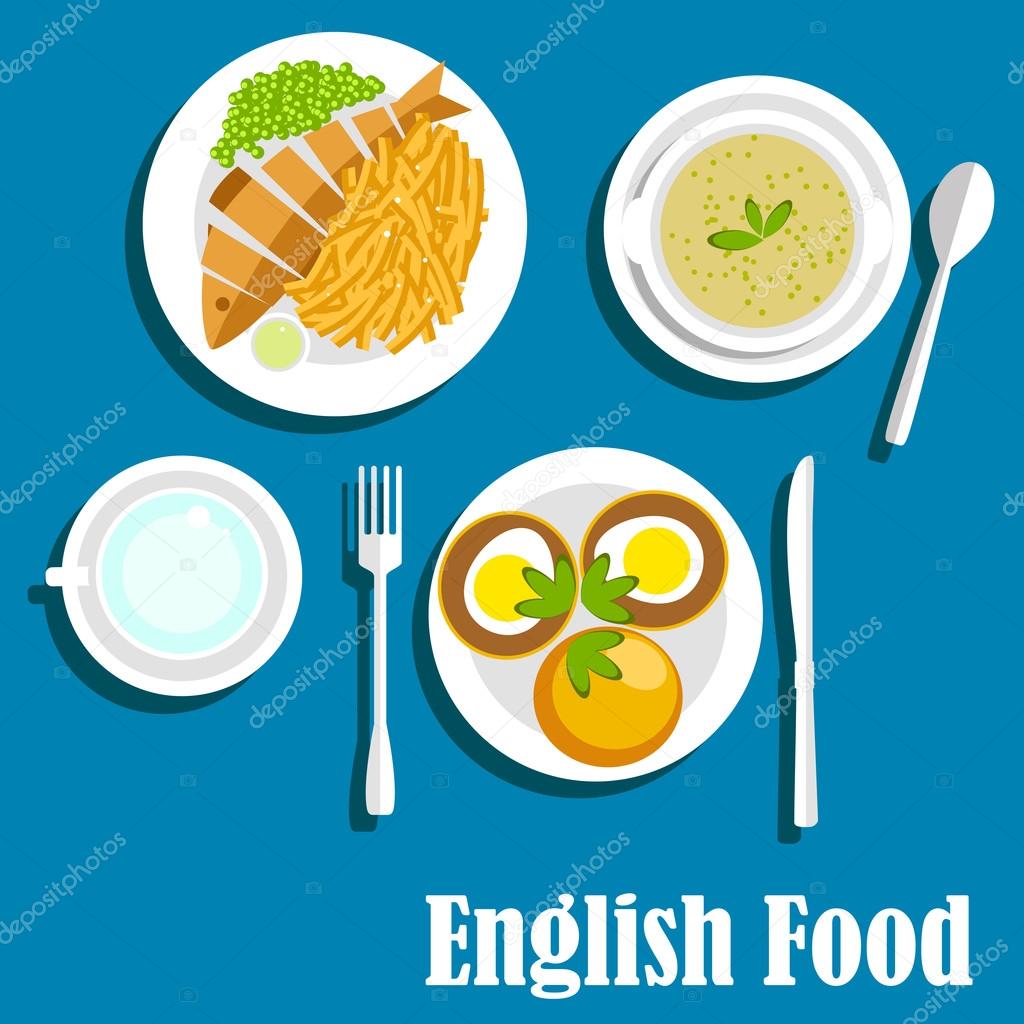 Traditional national english cuisine dishes Stock Vector by ©Seamartini ...