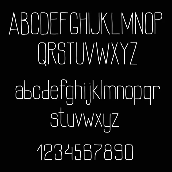 Retro chalk font alphabet on blackboard — Stockvector
