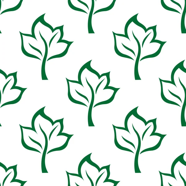 Seamless maple green leaves pattern — ストックベクタ