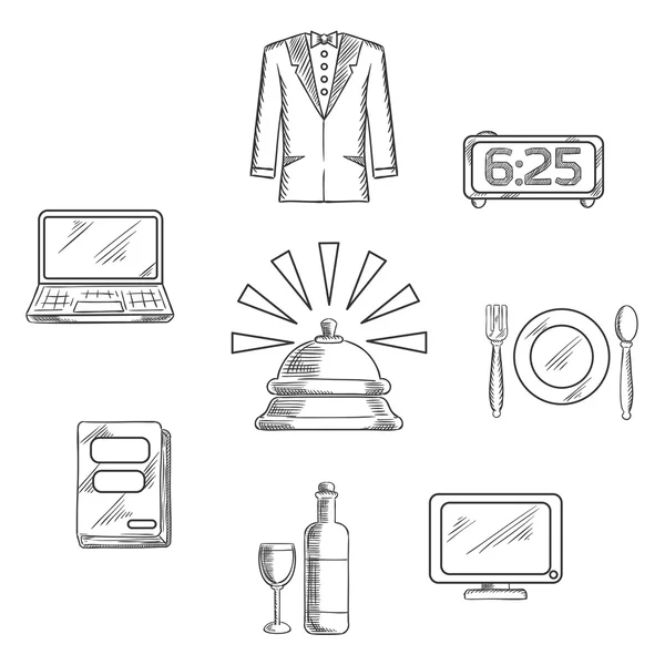 Iconos y símbolos de servicio de hotel de lujo — Vector de stock