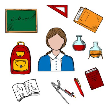 School teacher and education icons