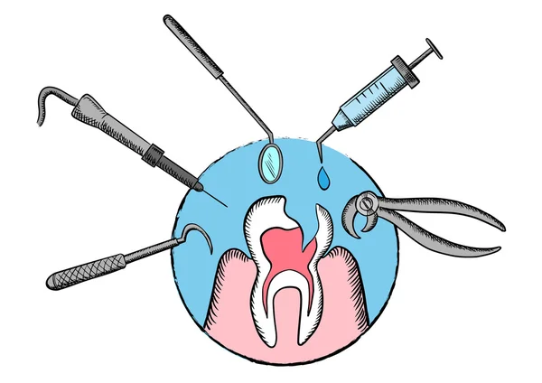 Teeth and dentistry medicine elements — Stockvector