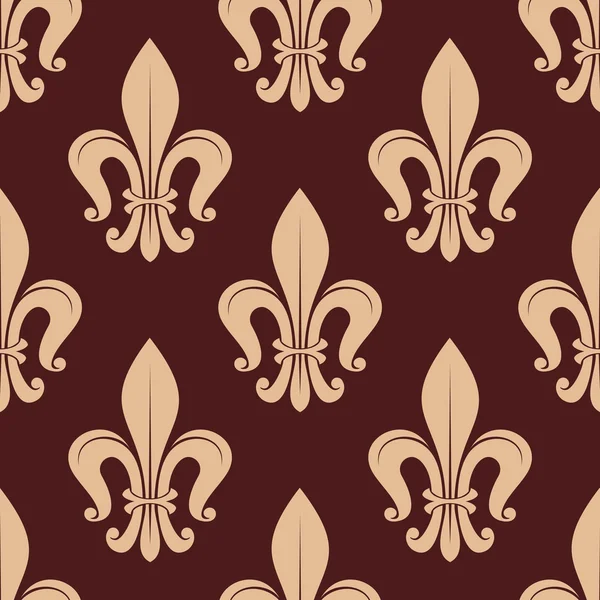 Brown and beige royal seamless pattern — Wektor stockowy