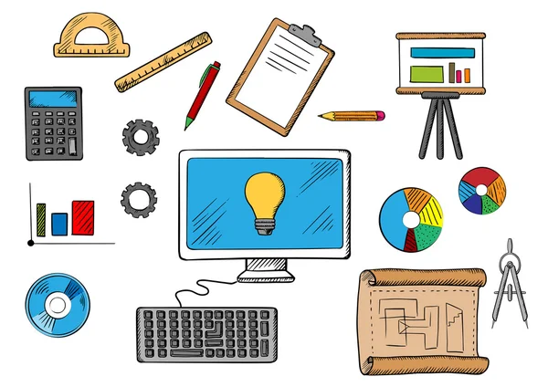 Inspiración en línea, idea y concepto de investigación — Archivo Imágenes Vectoriales