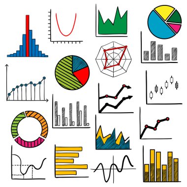 Infographic charts or graphs icons