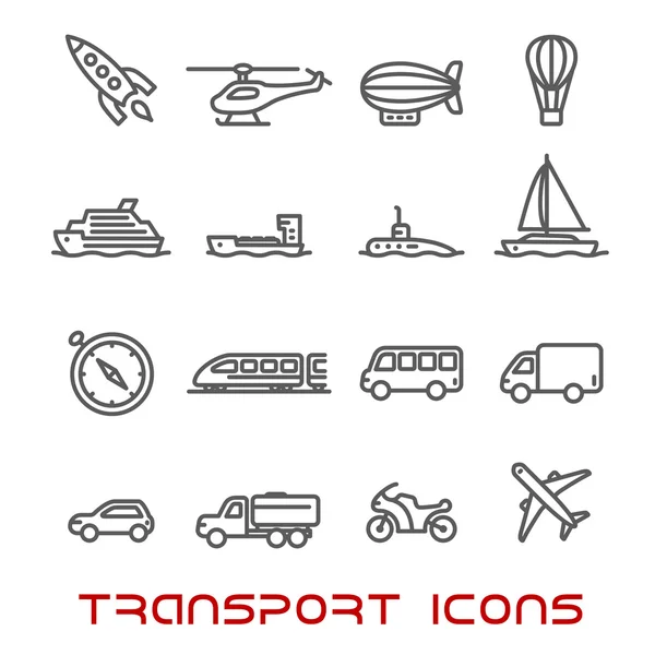 Thin line transportation icons set — Stockvector