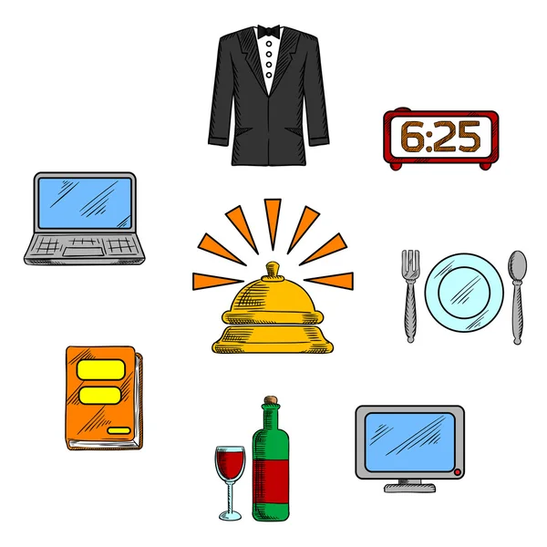 Iconos de servicios de lujo para viajes y hoteles — Vector de stock