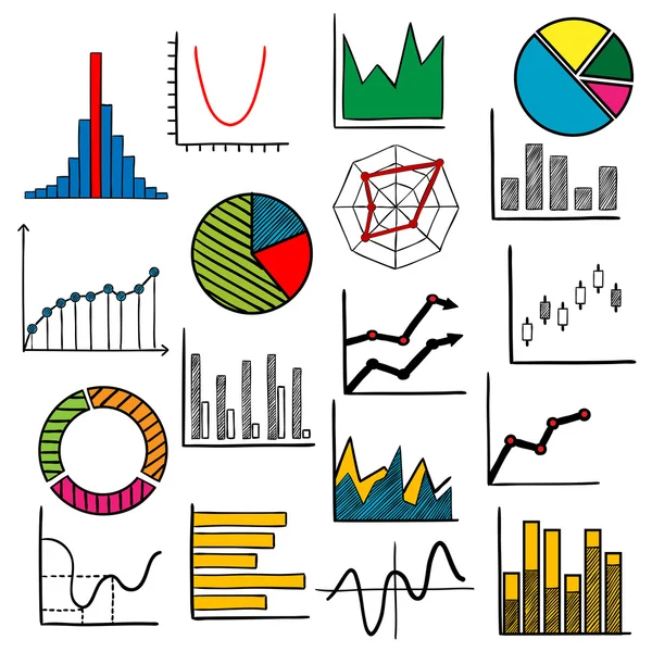 Infographic charts or graphs icons — Stok Vektör