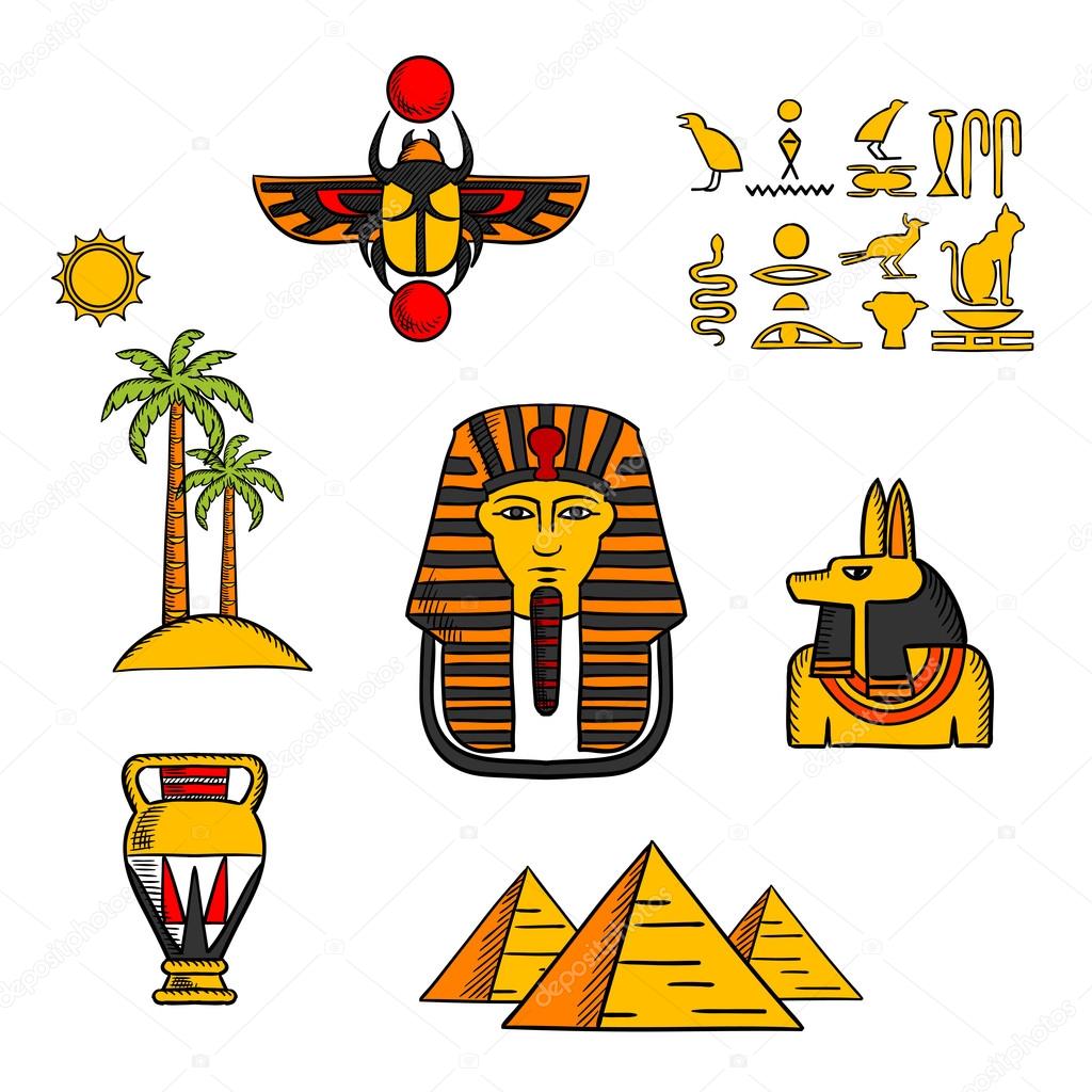 Egypt travel and culture icons