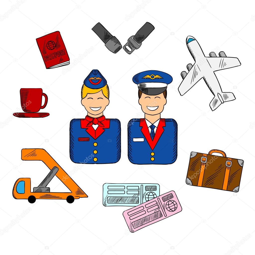 Air travel and service icons