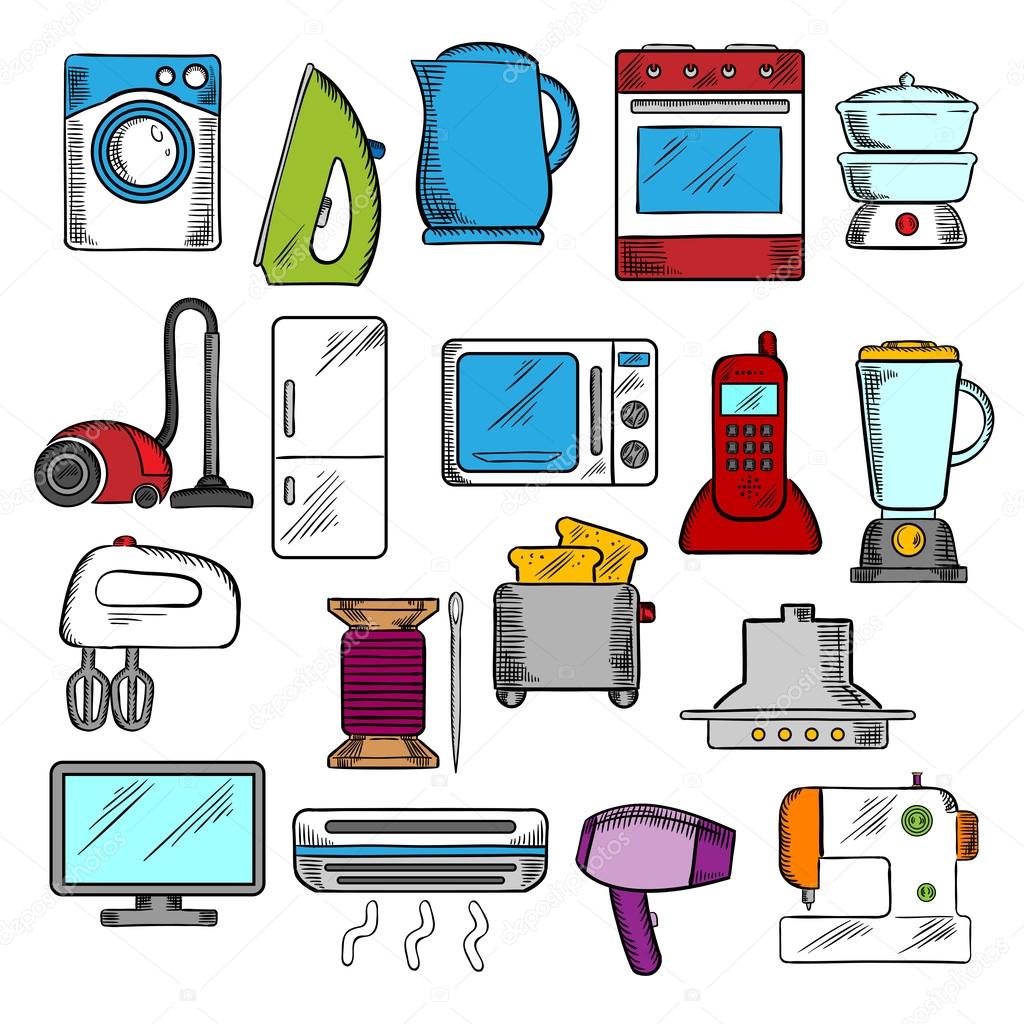 Home and kitchen appliances icons