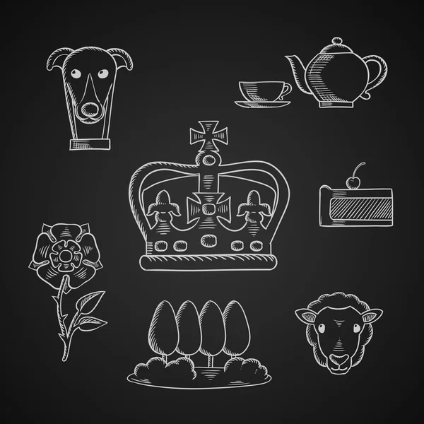 England traditional symbols and icons — Stockvector